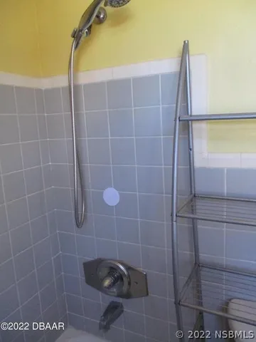 a view of bathroom with a shower