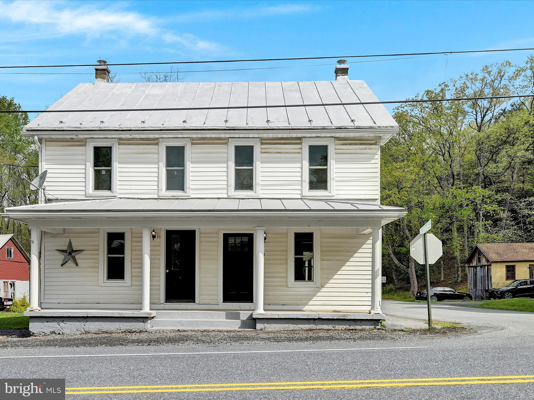 a view of a house with a small space