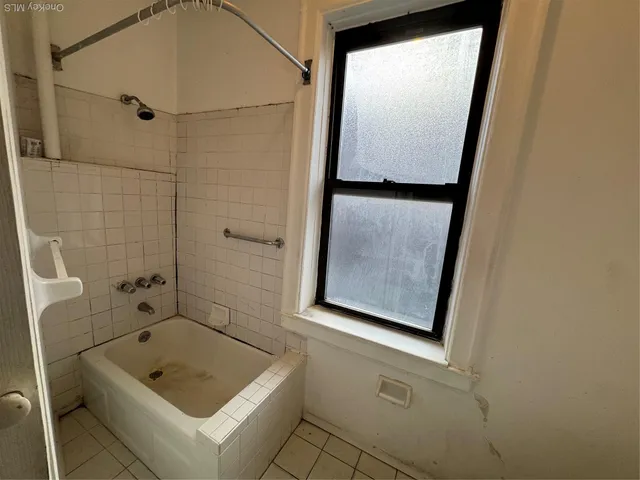 a bathroom with a tub