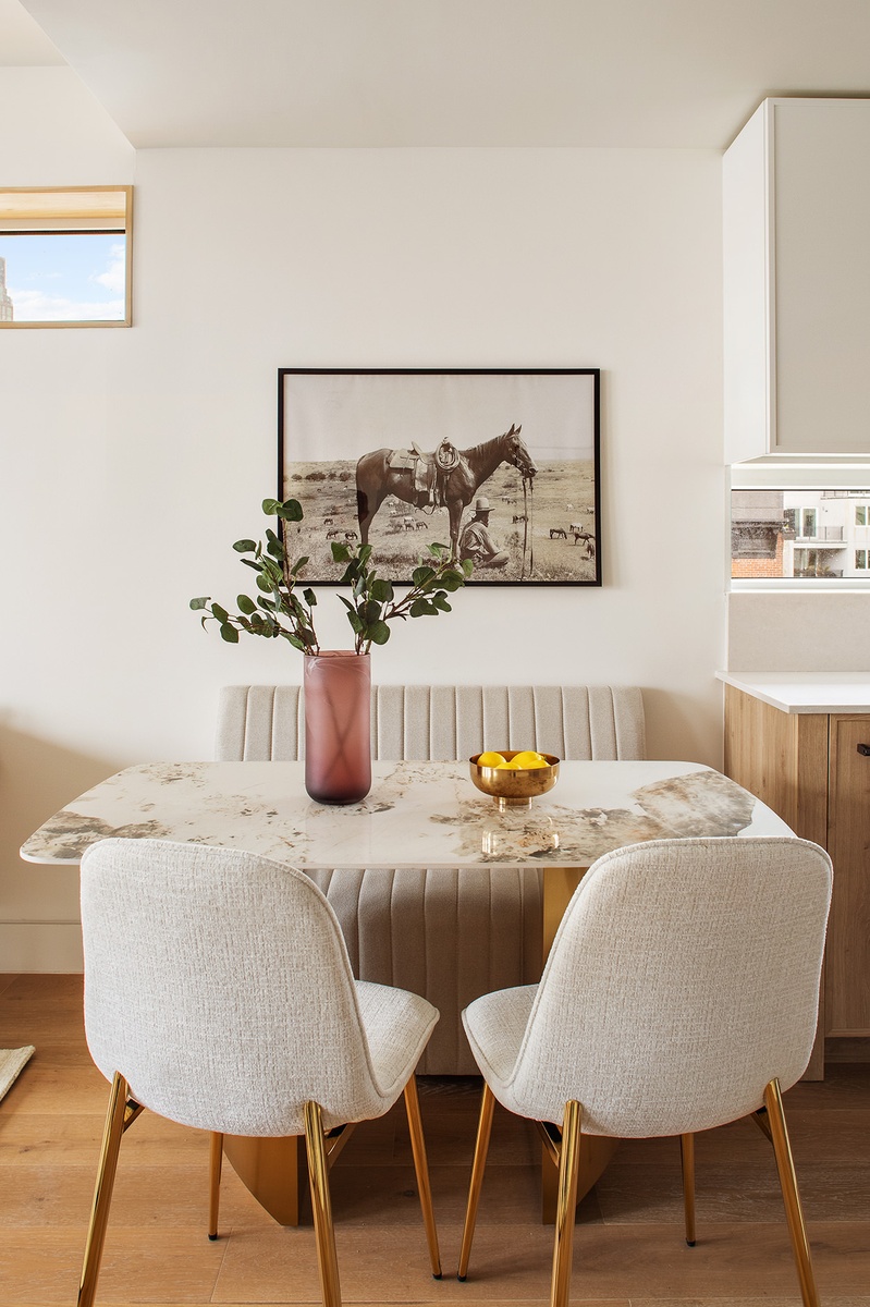1110 Manhattan Avenue, Unit PH Brooklyn, NY 11222 - Photo 5 of 16 a dining room with furniture and wooden floor