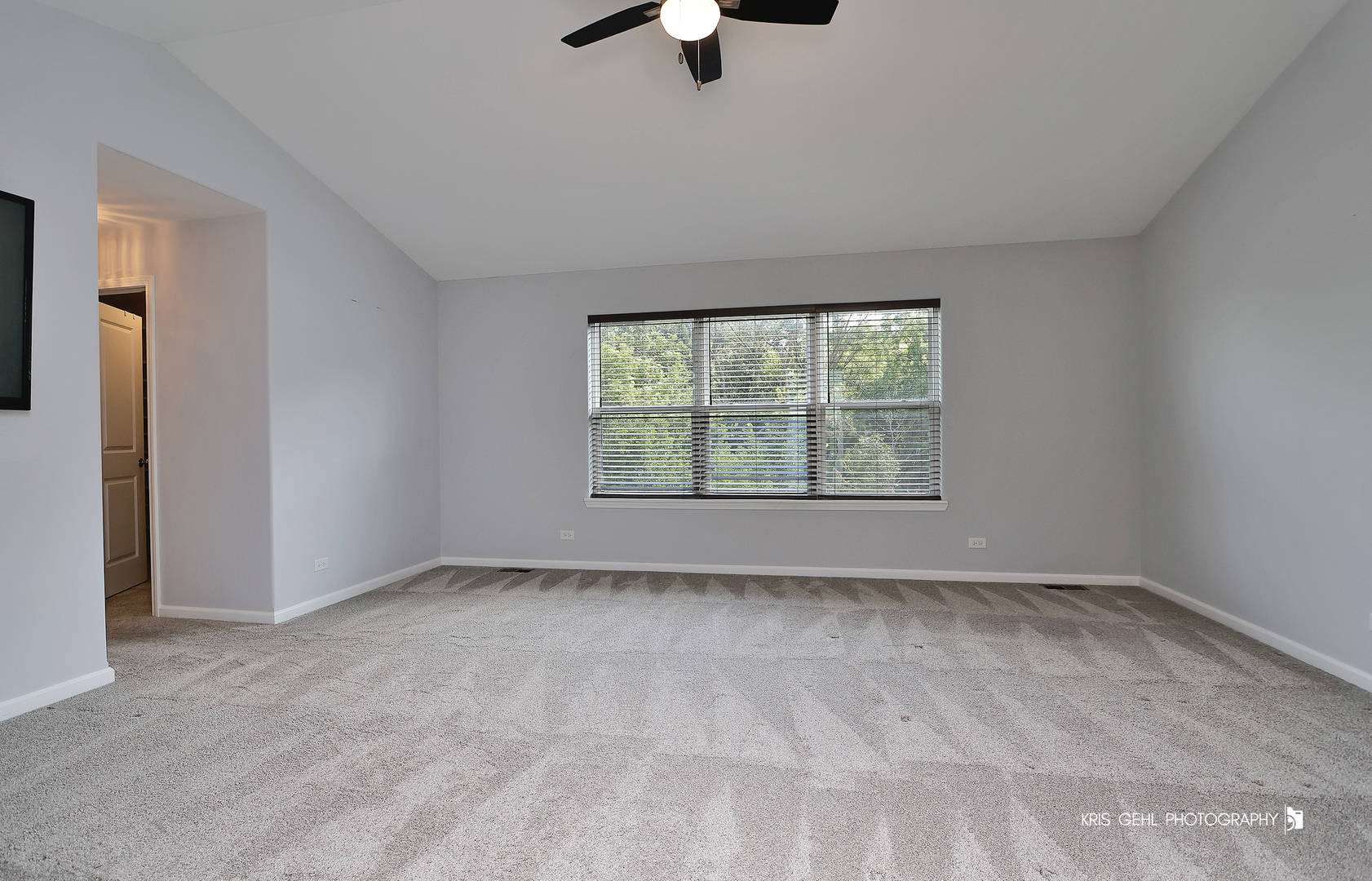 10718 Hunt Club Road Richmond, IL 60071 - Photo 13 of 28 an empty room with chandelier fan and windows