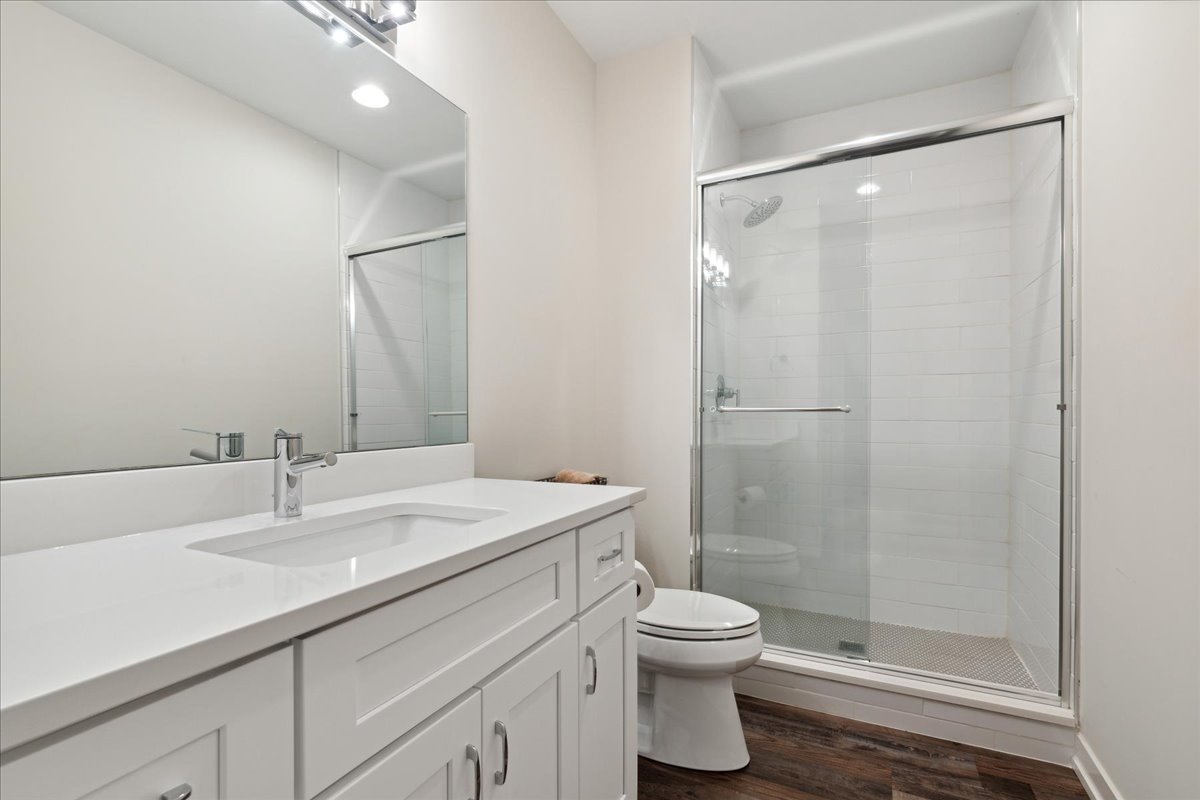 761 County Line Road Highland Park, IL 60035 - Photo 30 of 36 a bathroom with a shower sink vanity mirror and toilet