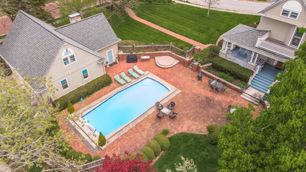 a outdoor living space with furniture and a window
