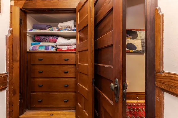 a living room with furniture and rug