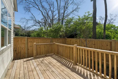a view of wooden deck