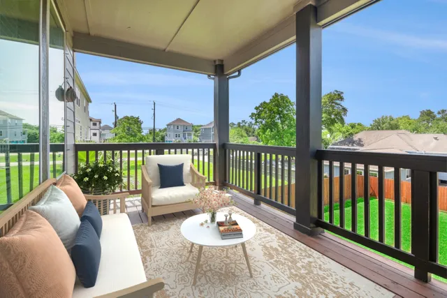 a outdoor living room with furniture