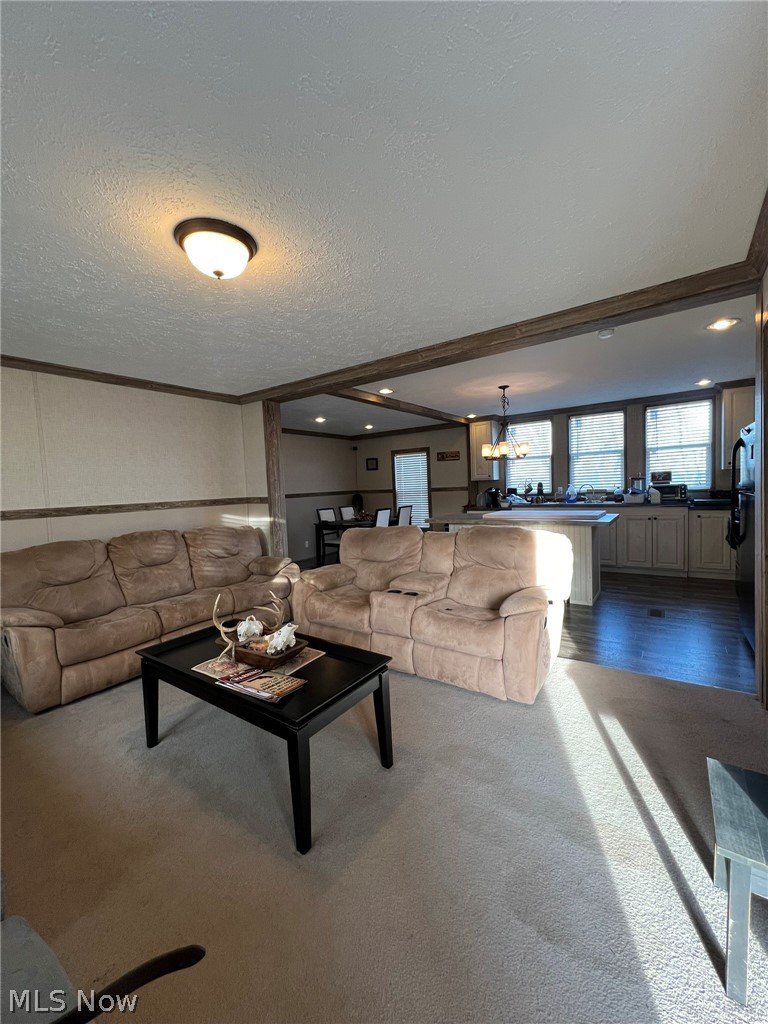 53720 Highway 681 Reedsville, OH 45772 - Photo 3 of 25 Open-concept living area featuring a vaulted ceiling and recessed lighting