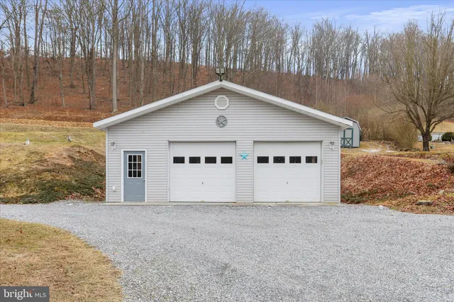 a view of a terrace with trees
