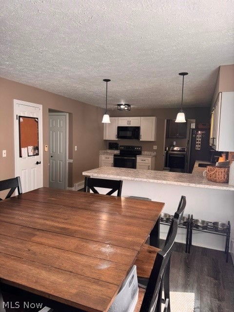 2760 Haines Road Madison, OH 44057 - Photo 16 of 33 Kitchen featuring light-toned upper cabinetry, dark lower cabinetry, and black appliances