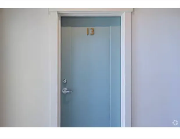 a view of a wooden door