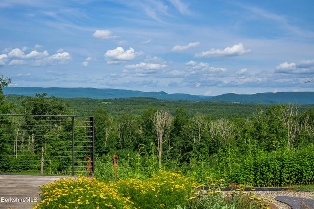 a view of a lake with a city