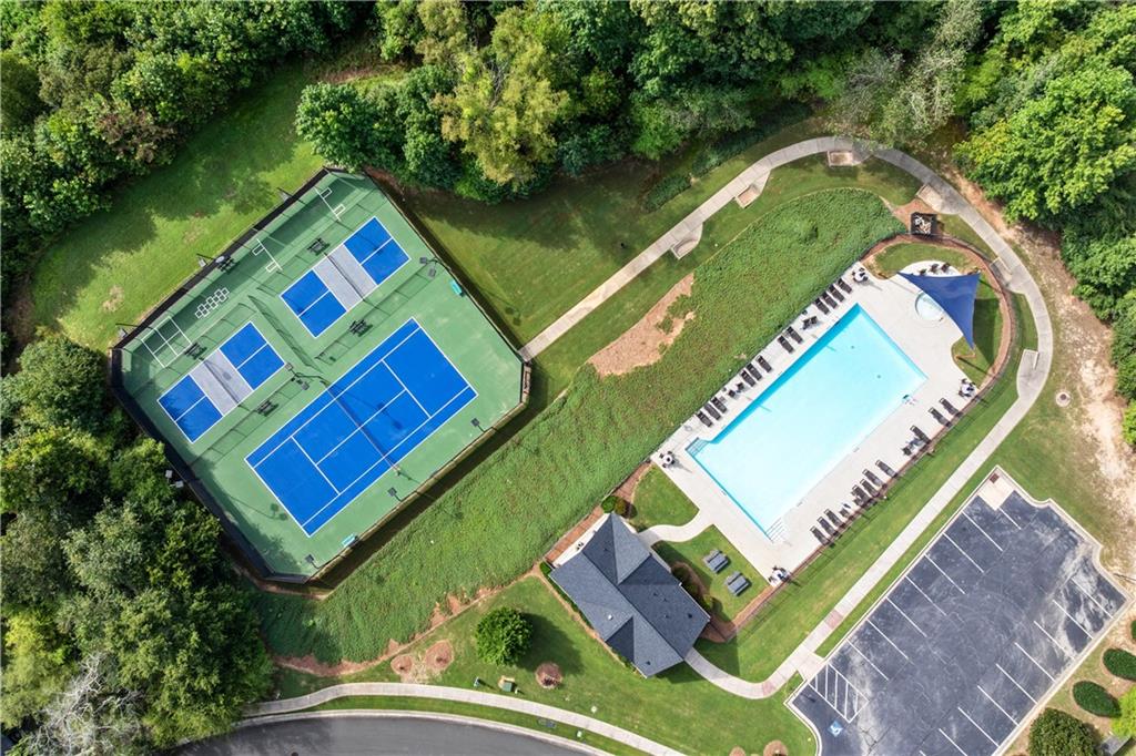 871 New Liberty Way Braselton, GA 30517 - Photo 43 of 47 an aerial view of a residential houses with outdoor space and swimming pool