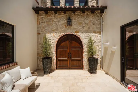 a view of a fireplace in the room