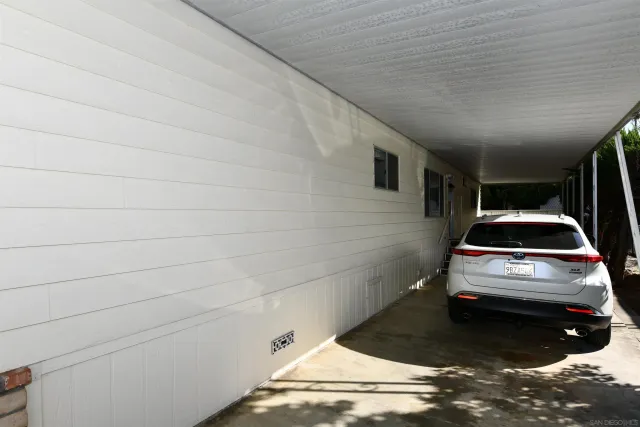 a car parked in a parking garage