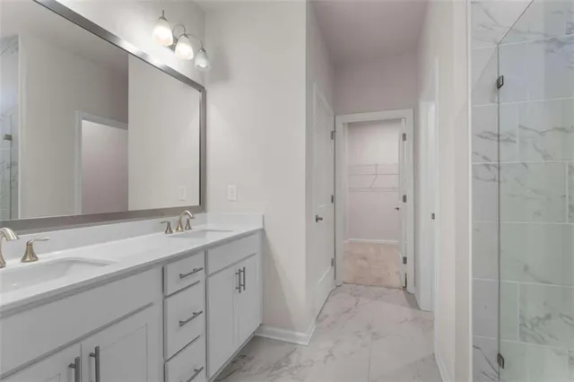 a bathroom with a shower