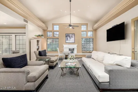 a living room with furniture