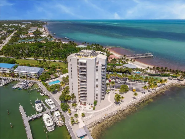 a view of a city with a lake