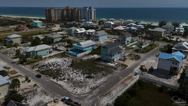 an aerial view of multiple house