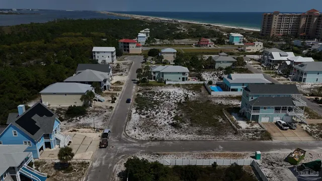 an aerial view of multiple house