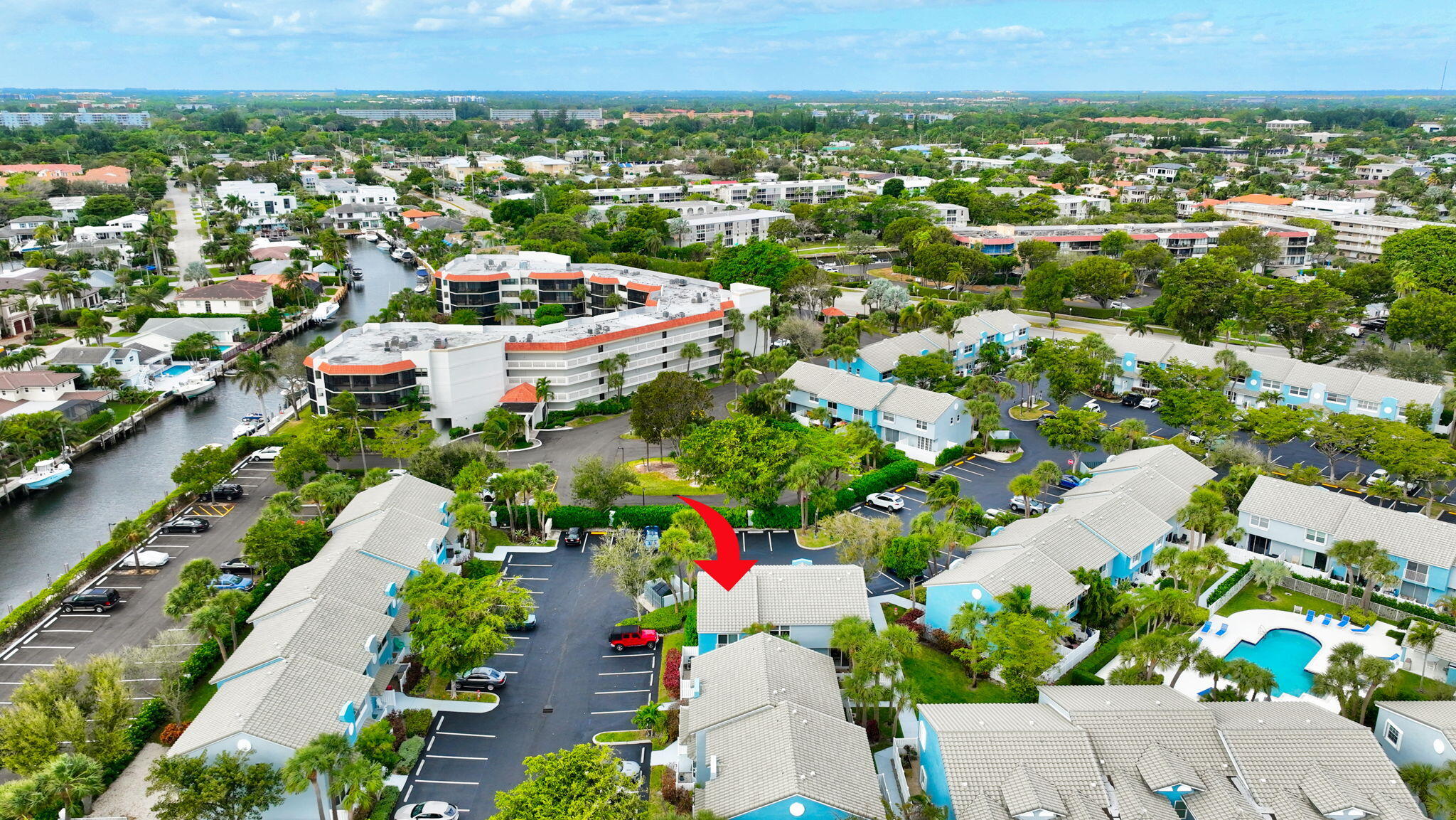 1016 Jeffery Street, Unit 1016 Boca Raton, FL 33487 - Photo 52 of 65 an aerial view of residential houses with outdoor space