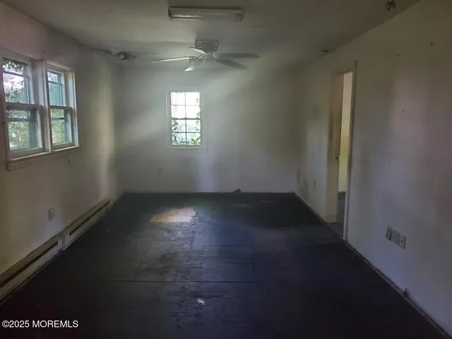 an empty room with a window