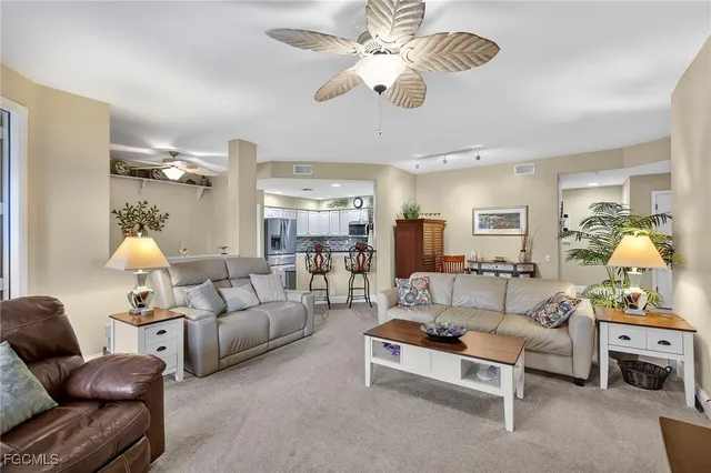 a living room with furniture