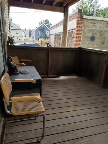 a balcony view with a couch