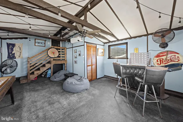 a room with gym equipment