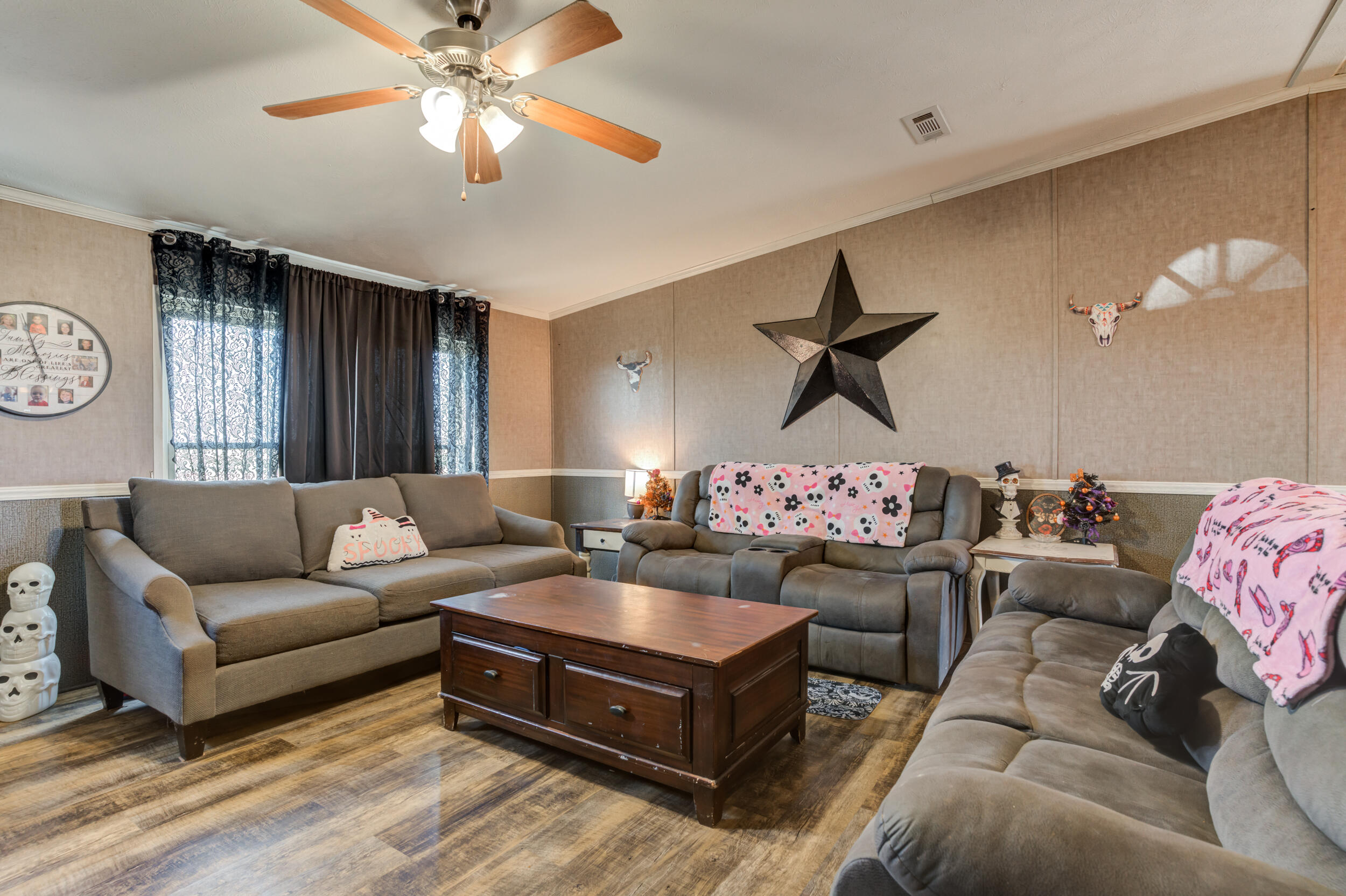 4726 County Road 5300 Lubbock, TX 79415 - Photo 9 of 53 a living room with furniture and a ceiling fan