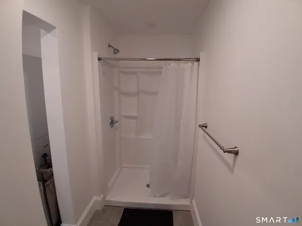 a bathroom with a shower