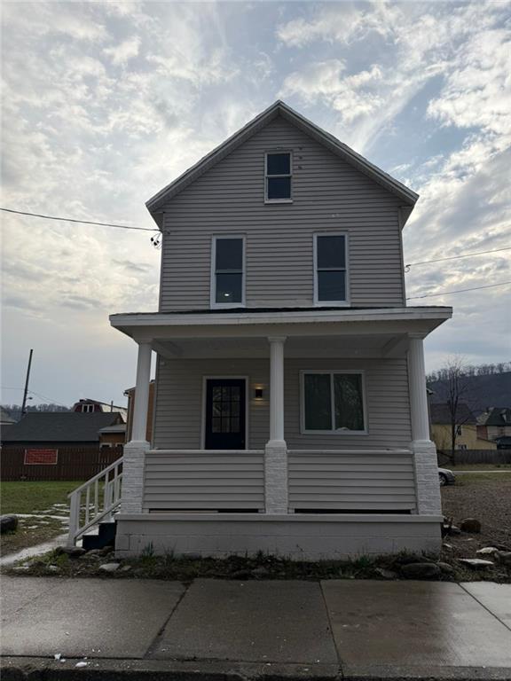 a front view of a house