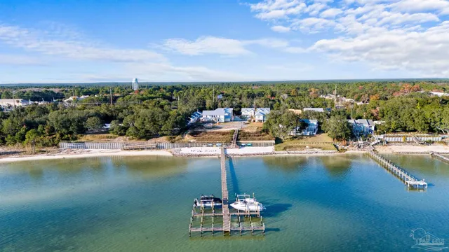 a view of a lake with a mountain view