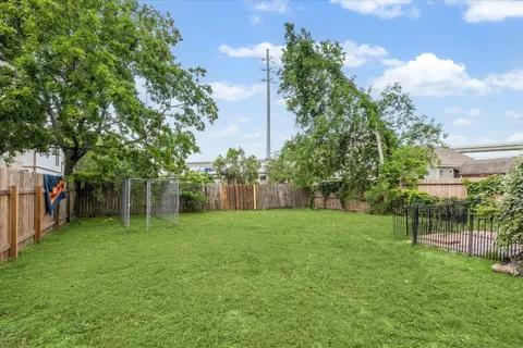 a view of a backyard with a garden
