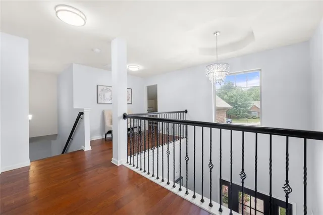 a view of hallway with stairs