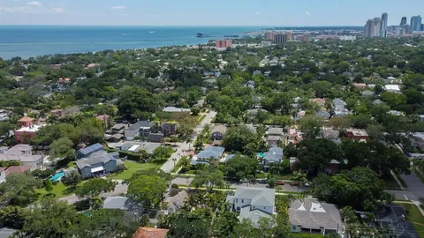 an aerial view of multiple house
