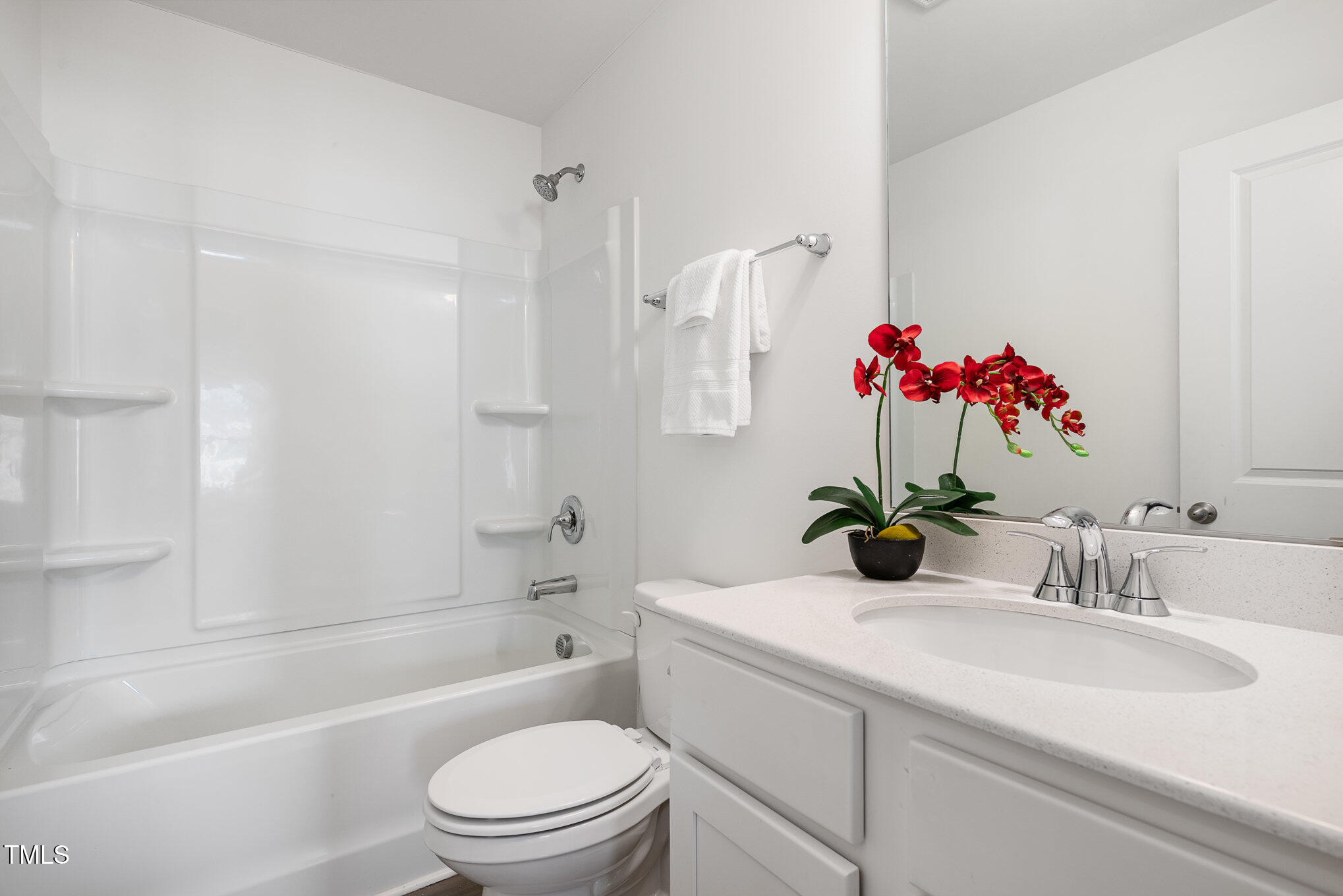 3110 Crater Loop Raleigh, NC 27610 - Photo 29 of 38 a bathroom with a sink vanity mirror and toilet