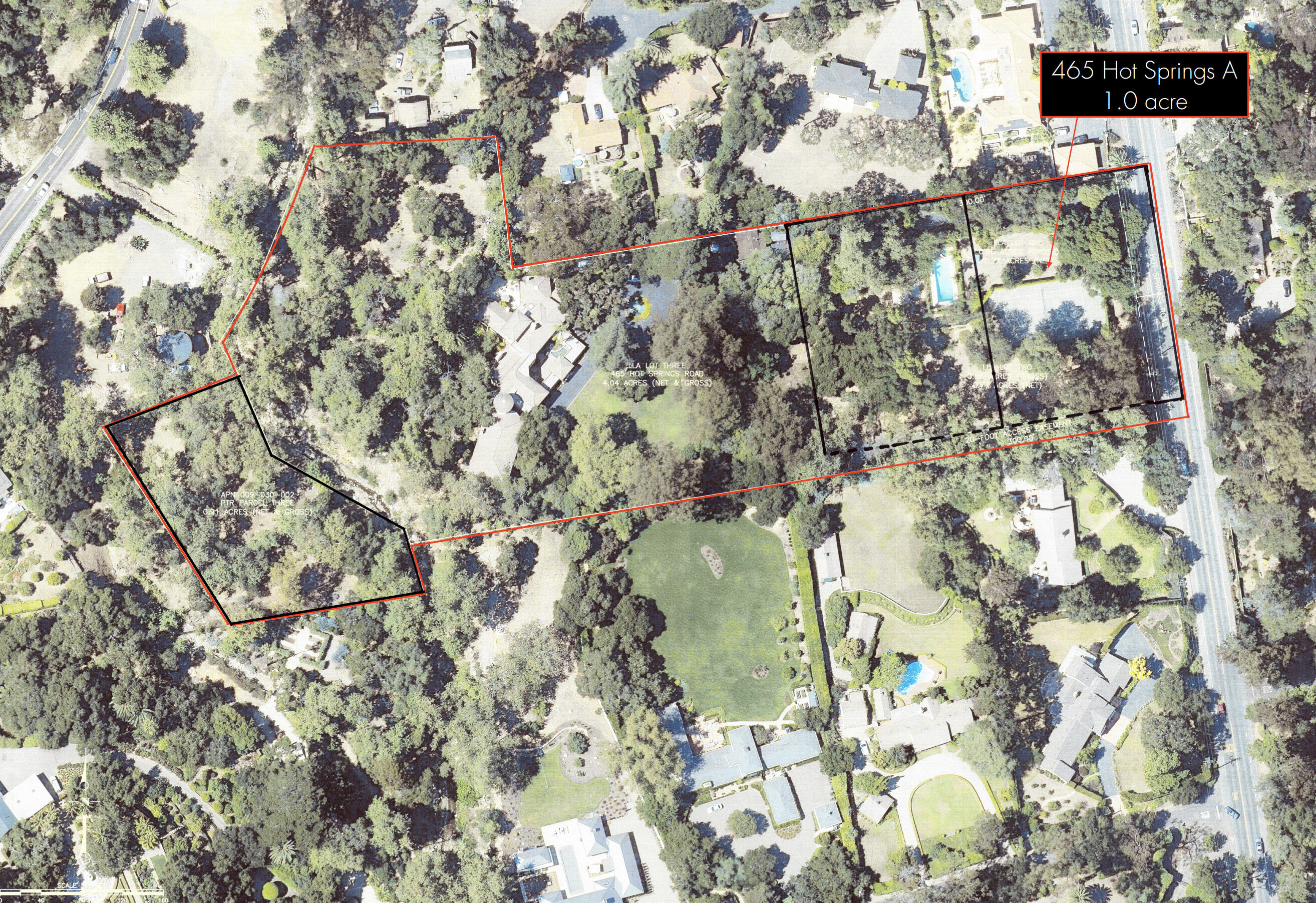465 A Hot Springs Road Montecito, CA 93108 - Photo 3 of 9 LOT A Parcel Map