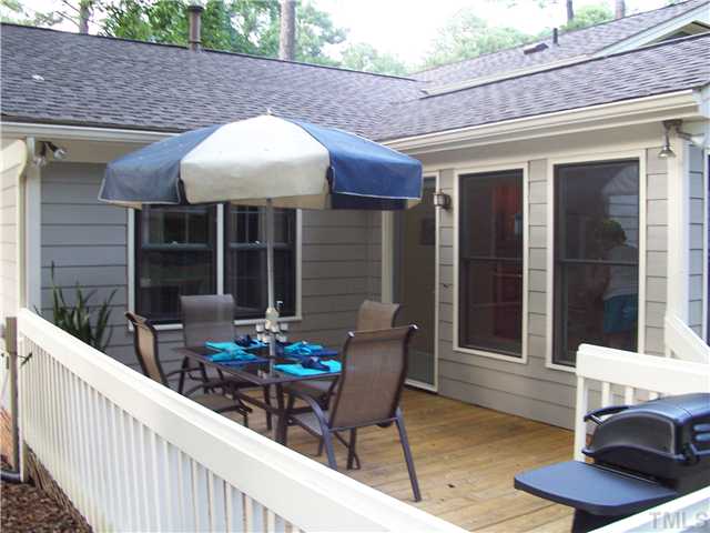 6904 Brecken Ridge Avenue Raleigh, NC 27615 - Photo 23 of 25 Now, prepare to be amazed at the backyard. But before we go there, look at this relaxing deck. Oh, and this is a great shot of the brand new roof!