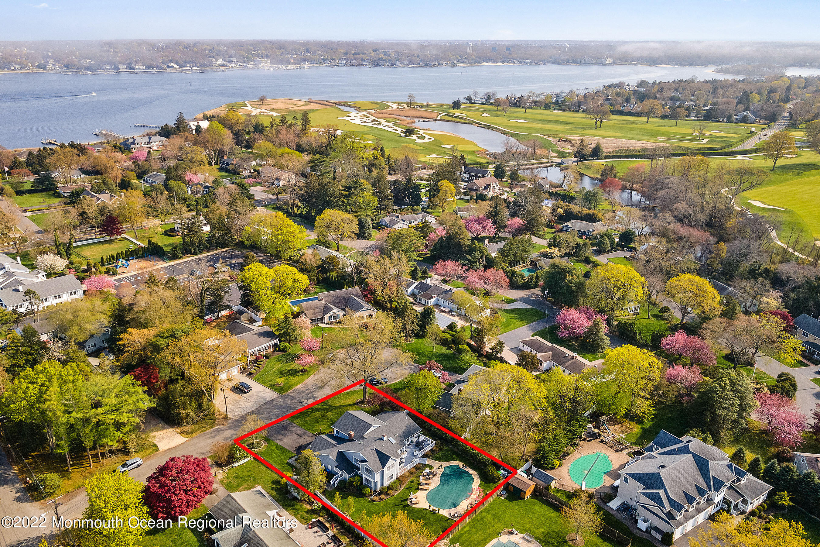 823 Post Road Brielle, NJ 08730 - Photo 33 of 50 RearLeftAerial with outline