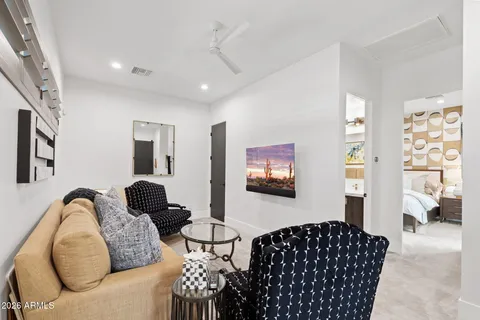 a living room with furniture