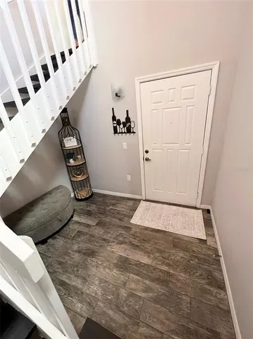 a view of an entryway with staircase