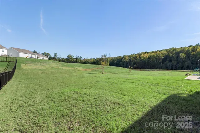 a view of a field with an ocean
