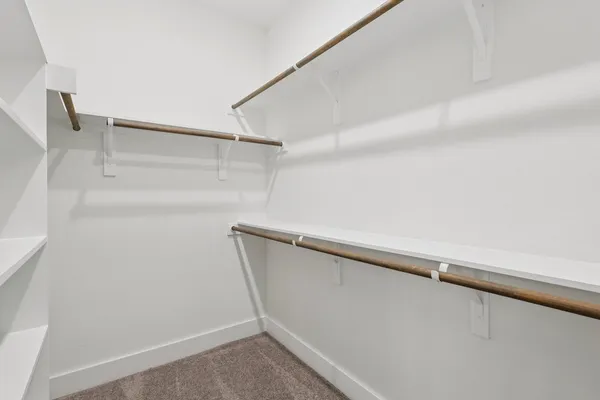 a view of a room with racks on the wall