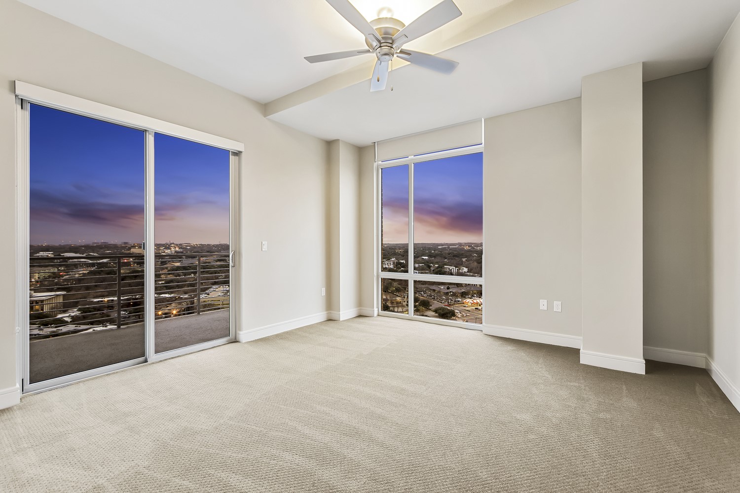 214 Barton Springs Road, Unit 1909 Austin, TX 78704 - Photo 26 of 34 Spare room with a ceiling fan and light carpet