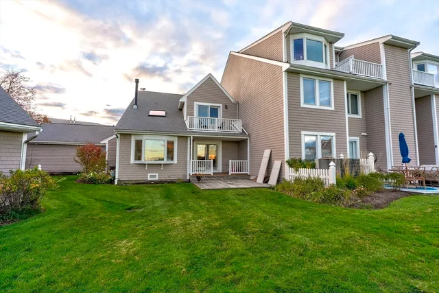 a view of an ocean with a big yard