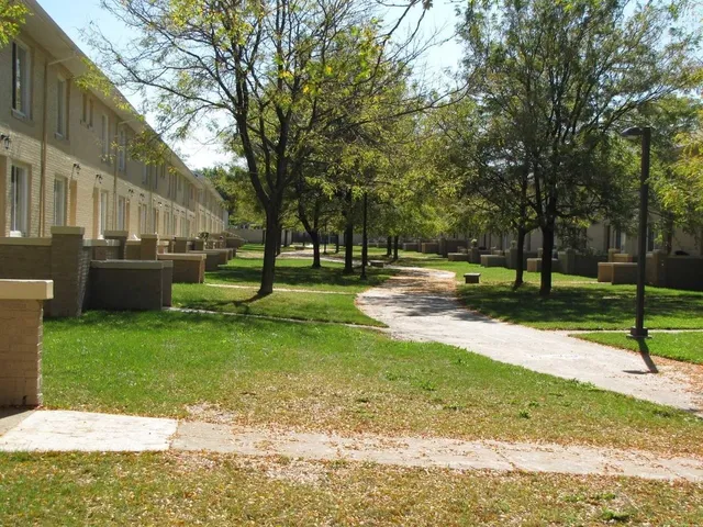 a view of park with tree s