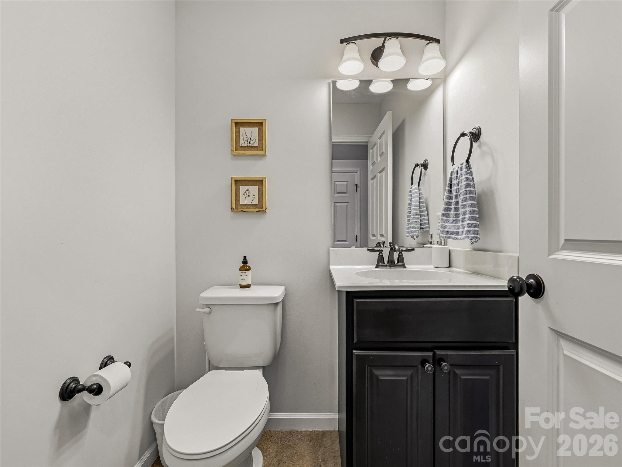 21 Yarrow Meadow Road Weaverville, NC 28787 - Photo 18 of 38 a bathroom with a toilet a sink and mirror
