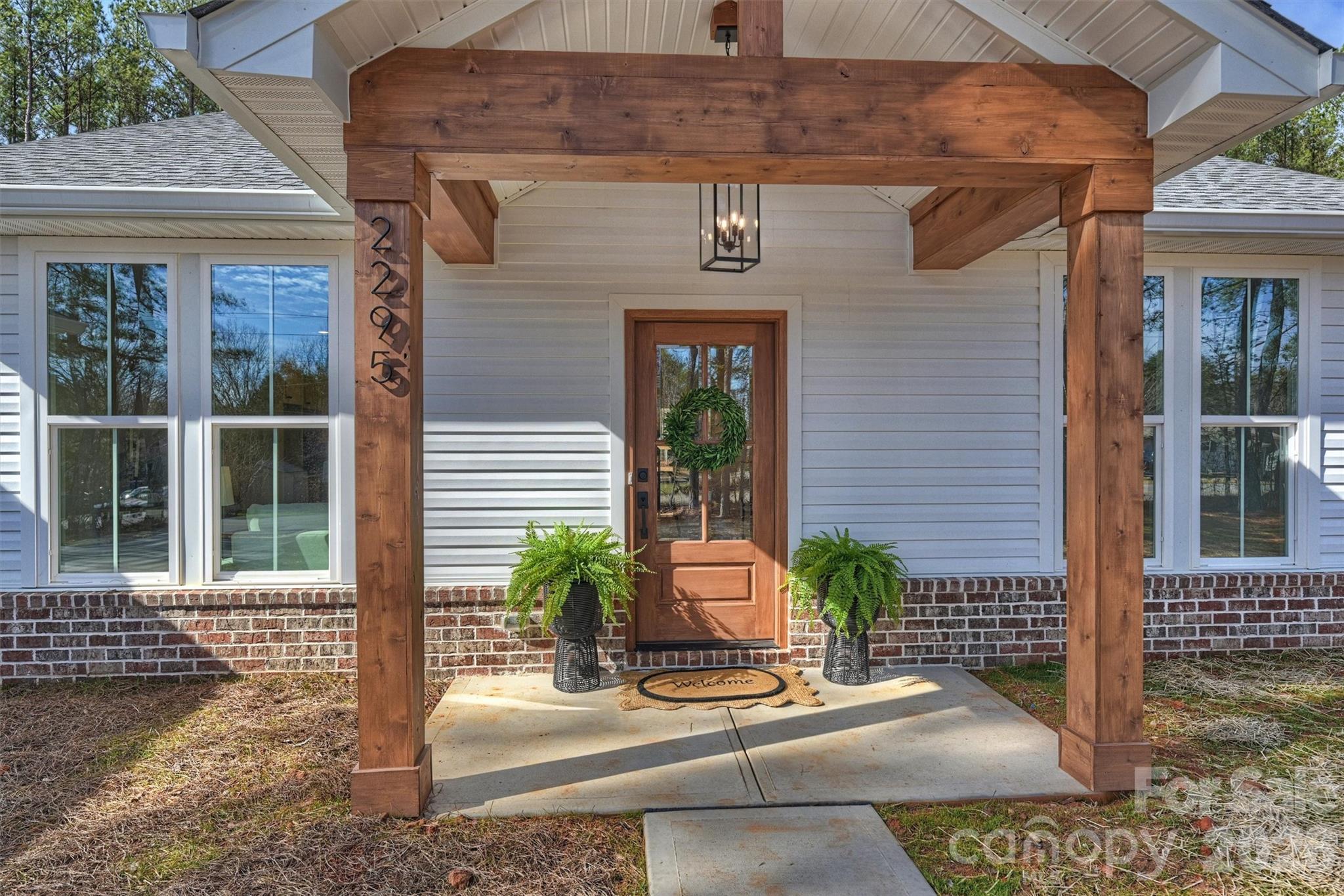 a view of a entryway door front of house