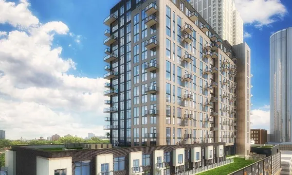 a front view of a building