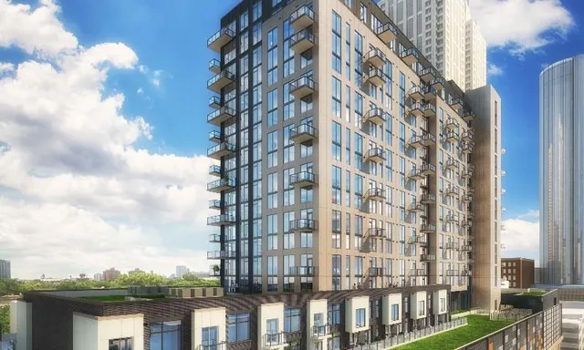 a front view of a building